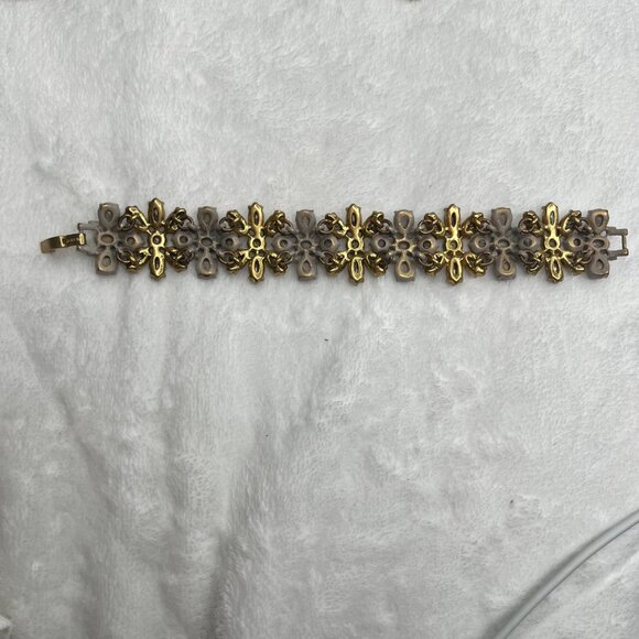 J.Crew Gold & Grey Floral Crystal Bracelet - Picture 5 of 5